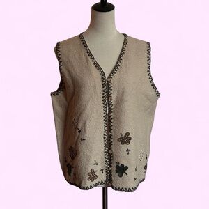 Sag Harbor Beige Wool Vest